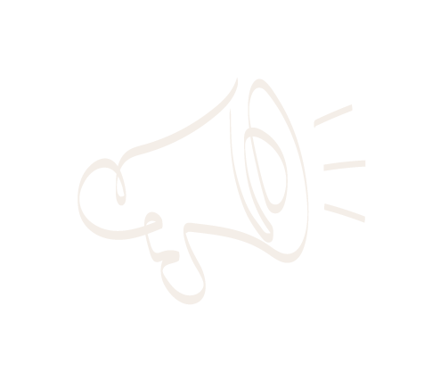 Line drawing of a megaphone emitting sound lines.